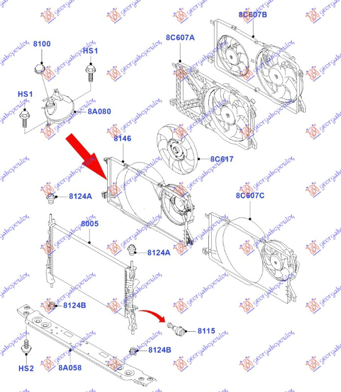 nosač ventilatora  2.4 TDCi (O)