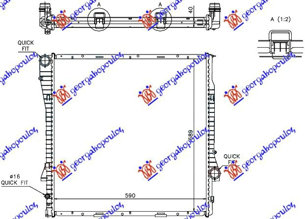 HLADNJAK MOTORA 4.4-4.6-4.8 BENZIN / DIZEL AUTO (59x60x4.0)