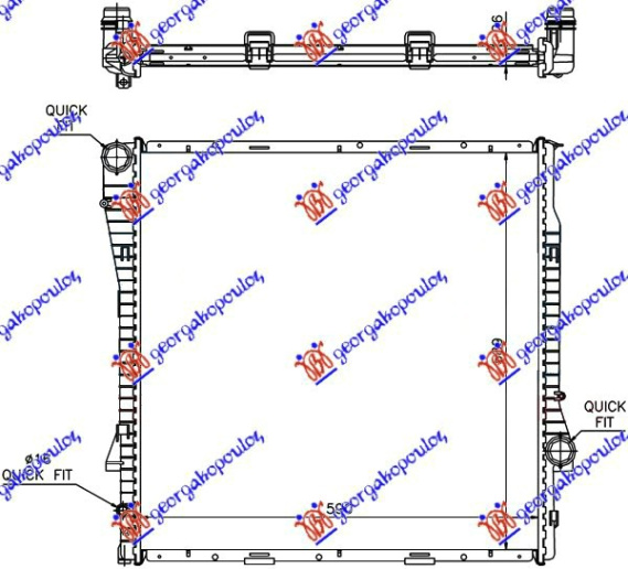 HLADNJAK MOTORA 3.0 BENZIN / DIZEL AUTO (59x60x2.4) (MAHLE BEHR PREMIUM LINE)