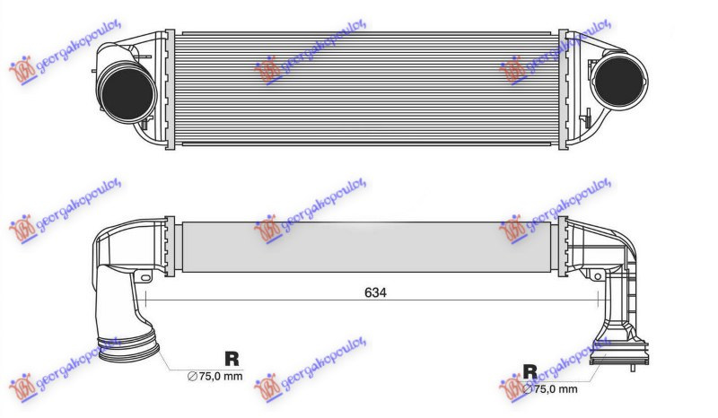 INTERCOOLER 2.0-3.0 D DIESEL (540x160x62)