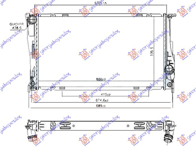 HLADNJAK MOTORA 3.0 (135i) BENZIN AUTOMATIK (600x340x32)