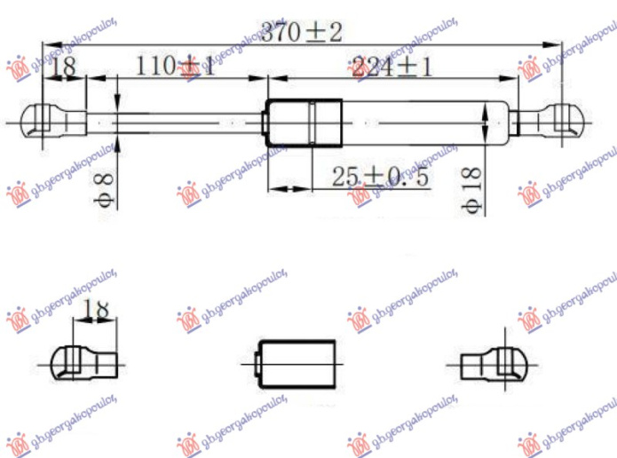 AMORTIZER GEPEK VRATA (370L-320N)