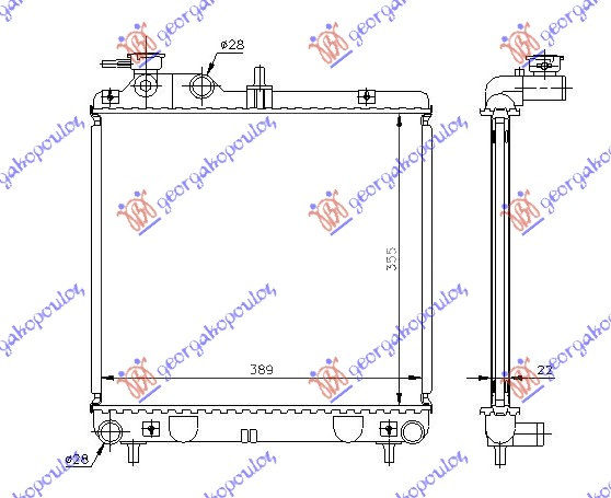 HLADNJAK MOTORA 1.0I 12V +/-A/C (36x40)