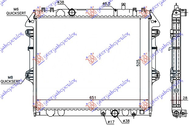 HLADNJAK MOTORA 2.5-3.0 TD (52.5x65)