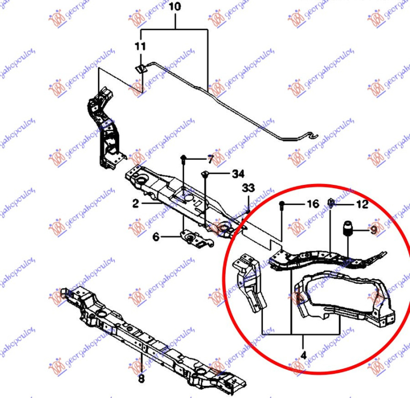 nosač fara metalni (5 vrata)