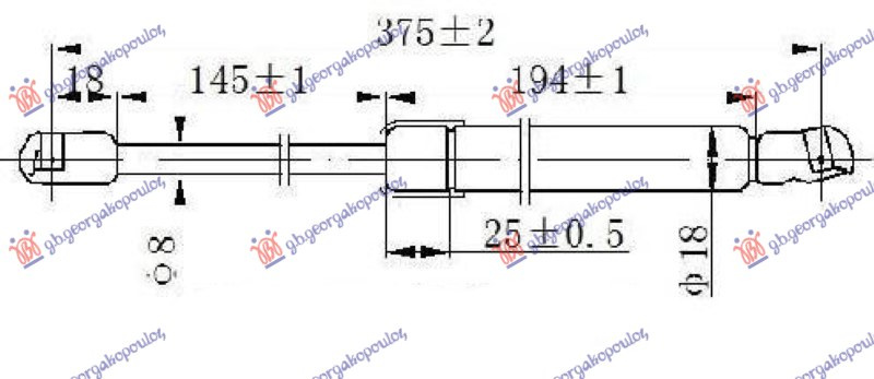 AMORTIZER GEPEK VRATA (375L-390N)