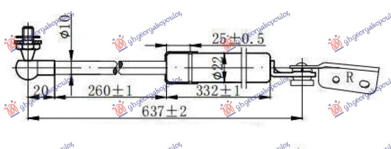 AMORTIZER GEPEK VRATA (637L-315N)