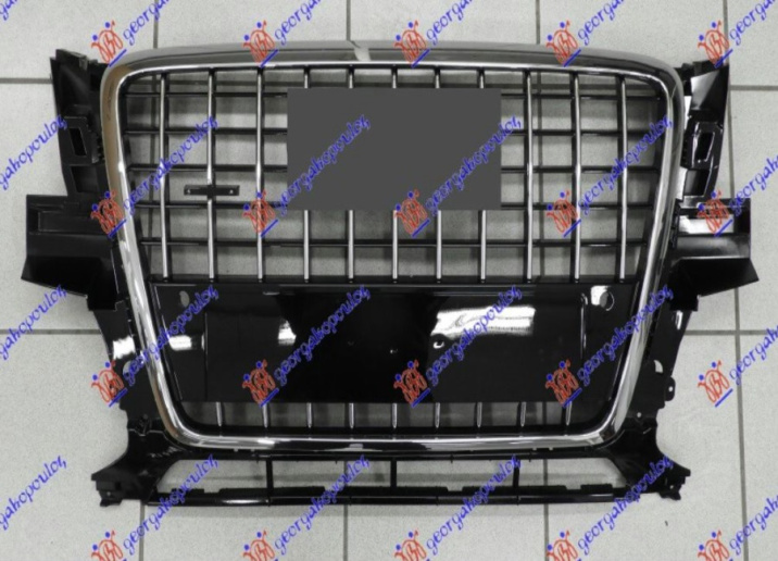 PVC REŠETKA / GRILL CRNI/KROM (KROMIRANI OKVIR) (S OTVOROM ZA PARKING SENZOR) (S-LINE)