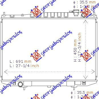 HLADNJAK ZA DIZEL MOTOR +/-A/C (71x45)