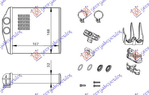 HLADNJAK KABINE (B) +/-ΑC (167x168) (COMPLETE W/KIT)