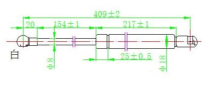 AMORTIZER GEPEK VRATA (409L-180N)