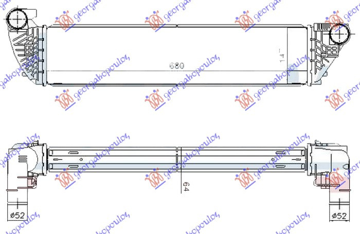 INTERCOOLER 2.0-2.2 dCi DIESEL (680x150x64)