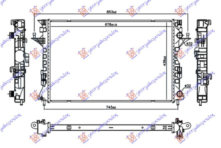 HLADNJAK MOTORA 2.0 DCi DIESEL (678x438x32)