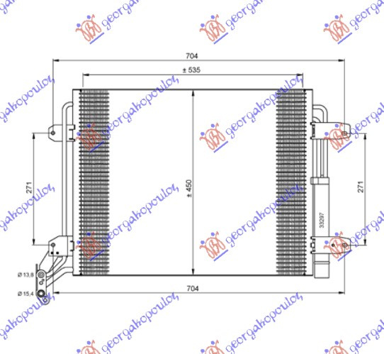 HLADNJAK KLIME 1.4 TSi-2.0 TFSi BENZIN-2.0 TDi DIZEL (540x450x16)