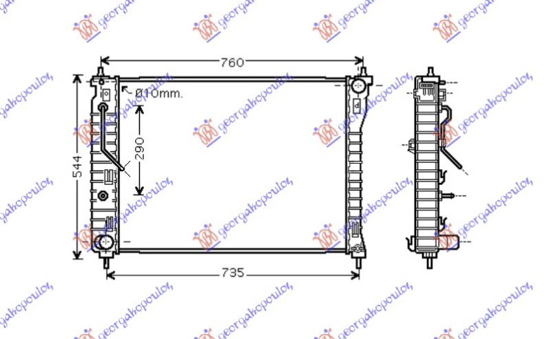 HLADNJAK MOTORA 2.4i-16V-3.2i-24V (67x51x27x)MAN/AUTO