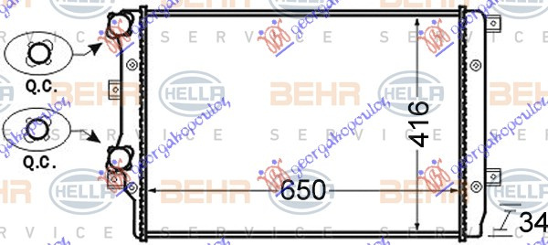 HLADNJAK 1.2-1.4-1.8 TSi BENZINSKI - 1.9 TDi DIZEL (650x410)(MAHLE BEHR)