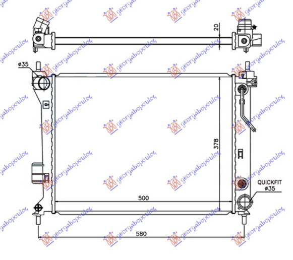 HLADNJAK MOTORA 1.2-1.4-1.6i AUTOMATIK BENZIN (500x380x26)