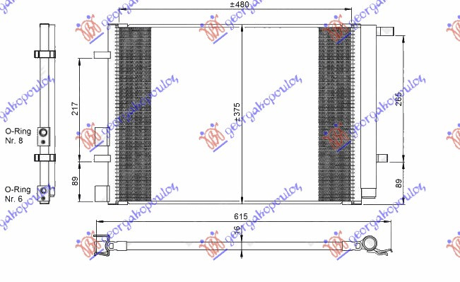 HLADNJAK KLIME 1.4-1.6 CRDi DIZEL (470x380x16)