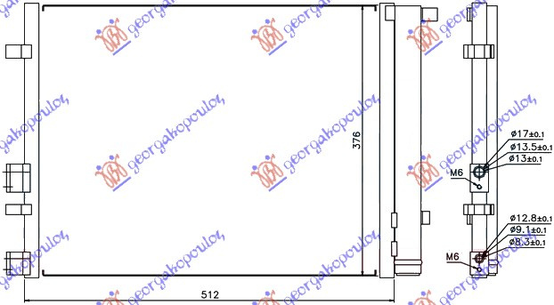 HLADNJAK KLIME 1.4/1.6 CRDi DIZEL (470x380x16)