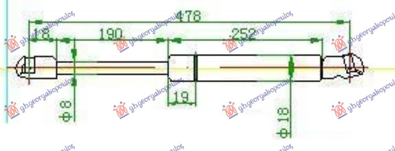 AMORTIZER GEPEK VRATA (480L-550N)