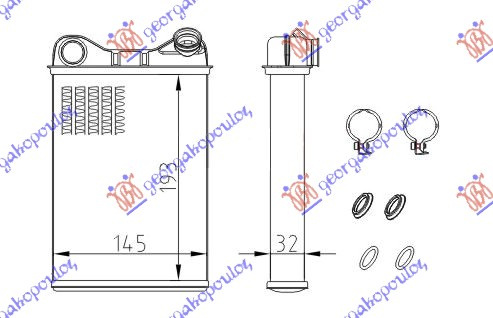 Hladnjak kabine (B) +/-ac (193X145) valeo tip