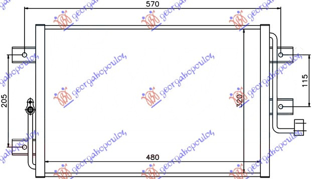 HLADNJAK KLIME 1.6 BENZIN (44.8x35x25) 03-