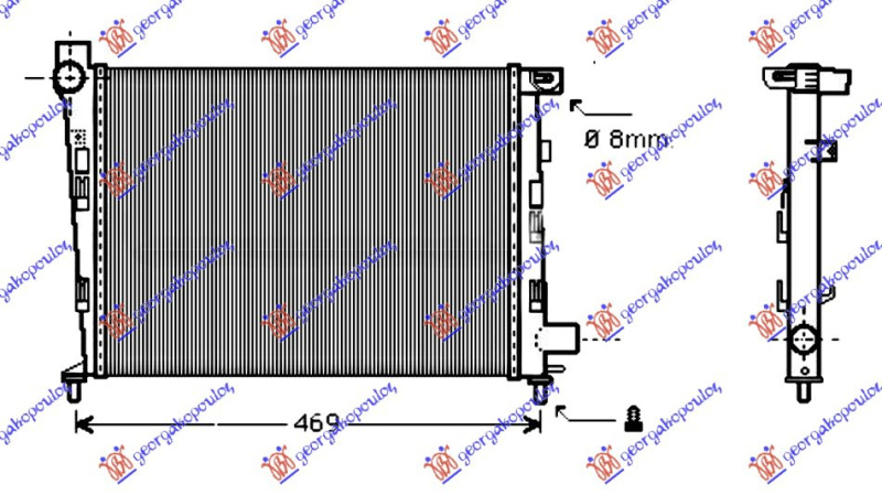 HLADNJAK ZA BENZINSKI MOTOR -A/C (40x37.5)