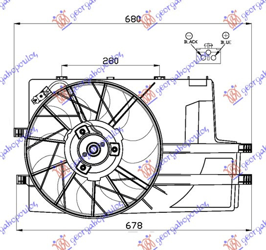 VENTILATOR KOMPLET (BENZIN/DIZEL) (HLADNJAK SA POSUDOM)