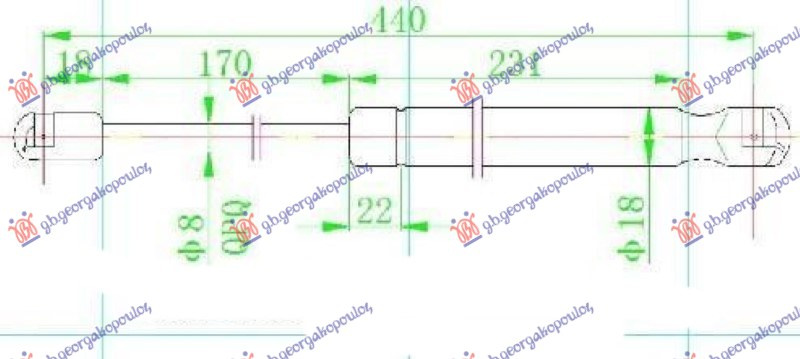 AMORTIZER GEPEK STAKLA (440L-150N)