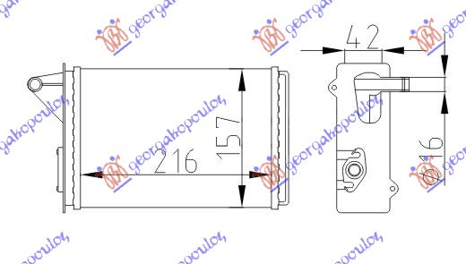 HLADNJAK KABINE (M) +/-ΑC (216x157) (W/O WATER SWITCH)