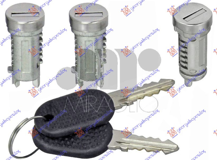 KOMPLET CILINDARA S KLJUČEM (2 DRS I 1 STRAŽNJA VRATA)