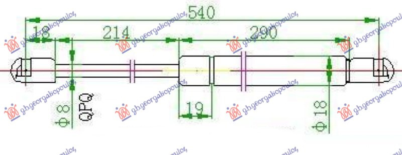 AMORTIZER GEPEK VRATA (540L-400N)