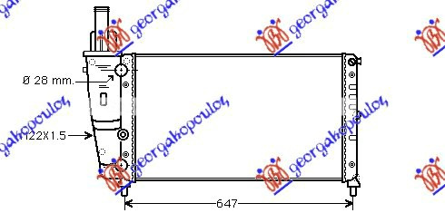 HLADNJAK MOTORA 1.2CC (75) (57.7x32.2) (MAHLE BEHR)