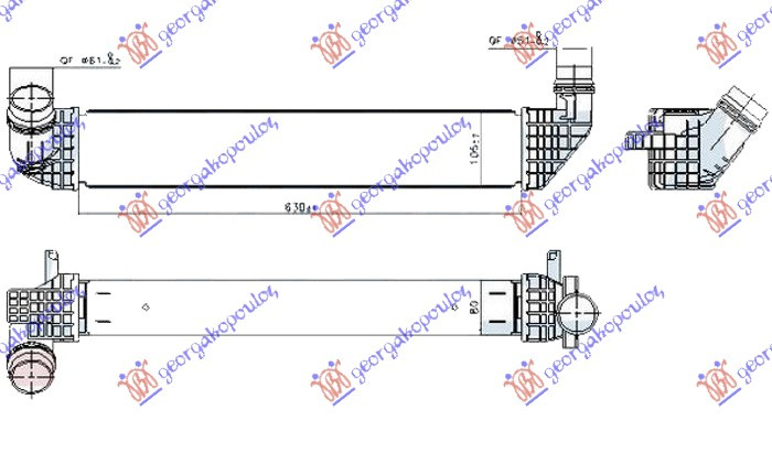 INTERCOOLER 1.6 dCi DIESEL (630x105x80)