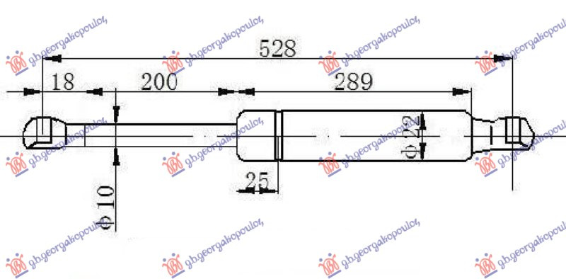 AMORTIZER GEPEK VRATA (528L-600N)