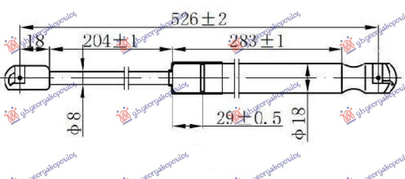 AMORTIZER GEPEK VRATA (527L-325N)