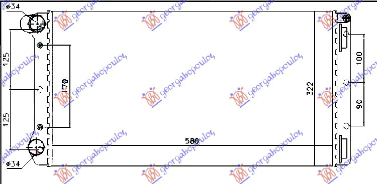 HLADNJAK MOTORA 1.9 JTD (58x30.8x38) TYP. MAREL