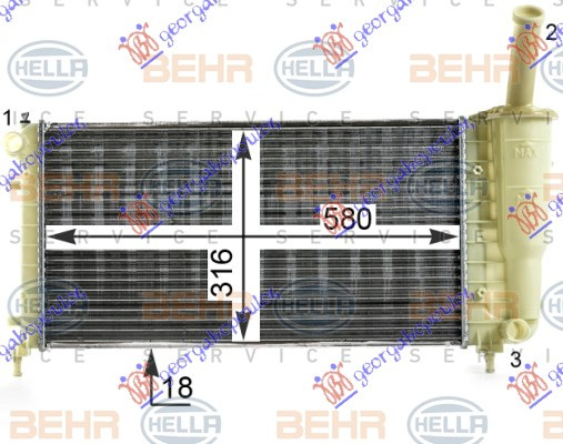 HLADNJAK 1.2 8-16V +/-AC (58x31,7x18) (MAHLE BEHR)