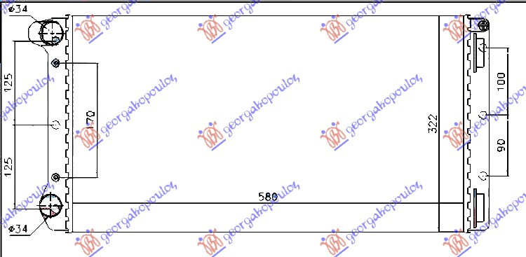 HLADNJAK MOTORA 1.9 JTD (58x30.8x38) TYP. MAREL (VALEO CLASSIC)