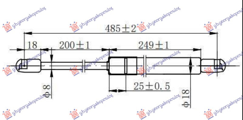 AMORTIZER GEPEK VRATA (485L-420N)