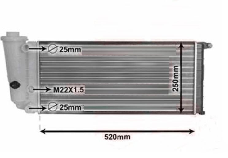 HLADNJAK MOTORA .750-900-1.0-1.1 MAN/AUTO (52x25) (VALEO CLASSIC)