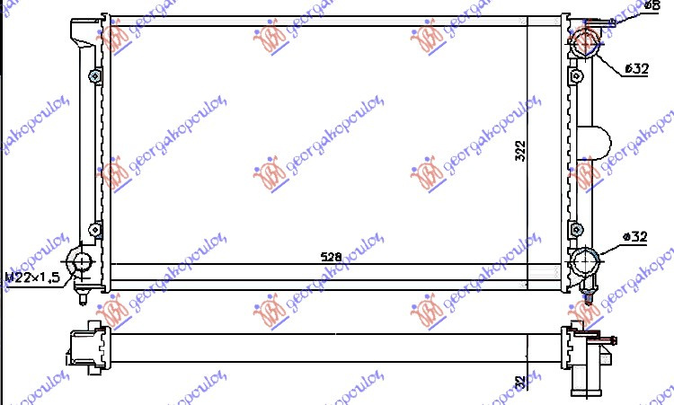 HLADNJAK BENZIN-DIZEL +A/C (52,5x32x3,4)