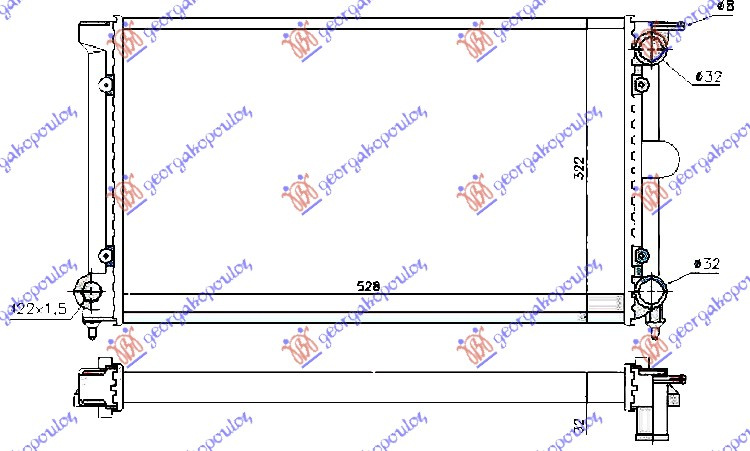 HLADNJAK BENZIN-DIZEL +A/C (52,5x32x3,4) (VALEO CLASSIC)