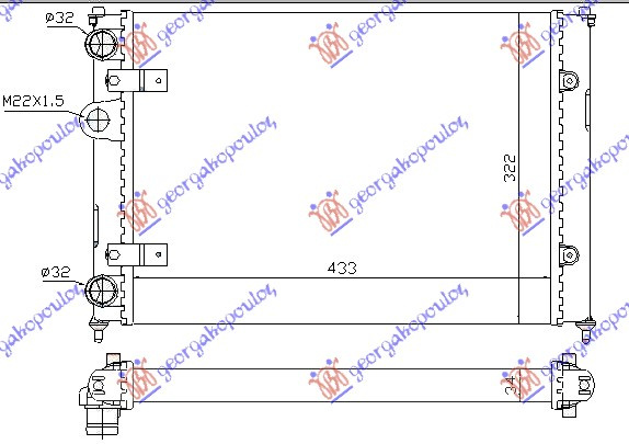 HLADNJAK MOTORA 1.0-1.3-1.4BZ-1.7-1.9SDi -AC (43x32) (MAHLE BEHR)