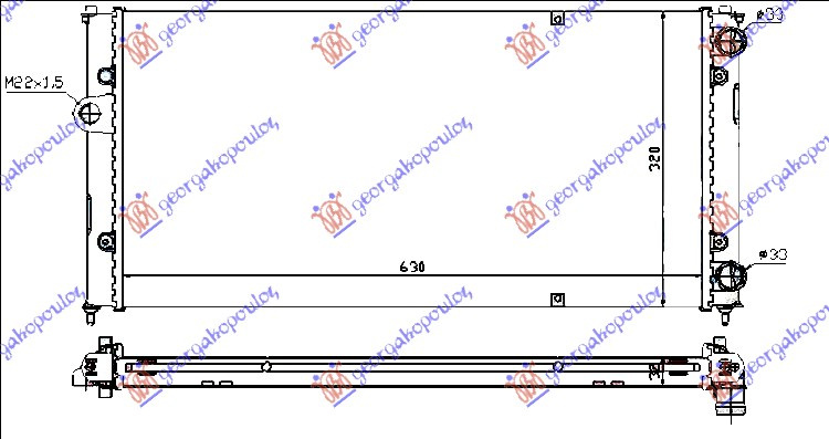 HLADNJAK MOTORA 1.6.8V-1.8.16V-2.0 (63x32) (VALEO CLASSIC)