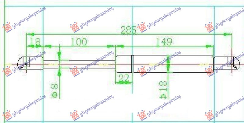 AMORTIZER GEPEK VRATA (287L-315N)