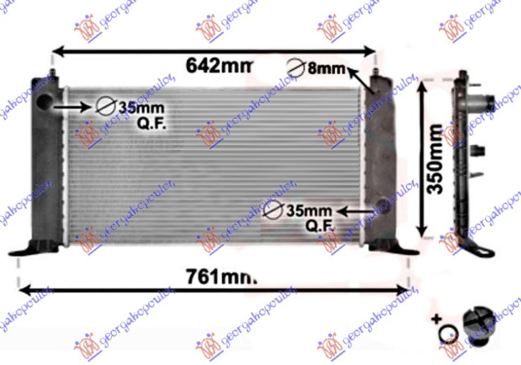 HLADNJAK MOTORA 1.2i 16V +/-A/C (58x31)