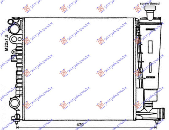 HLADNJAK MOTORA 1.6-1.8-2.0 BENZINSKI A/C (60x47x23)