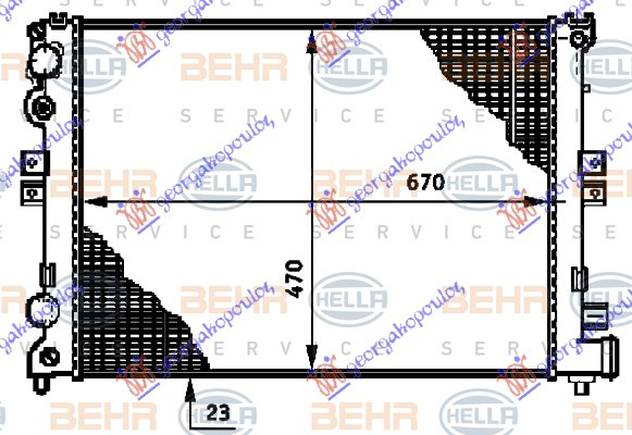 HLADNJAK MOTORA 1.6-1.8-2.0 BENZIN +A/C (67x47x23) (MAHLE BEHR)