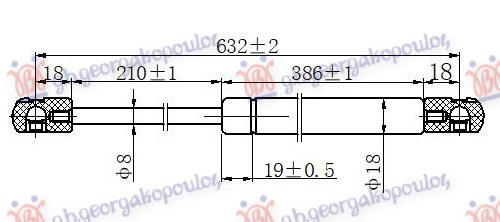 AMORTIZER GEPEK VRATA (632L-600N)